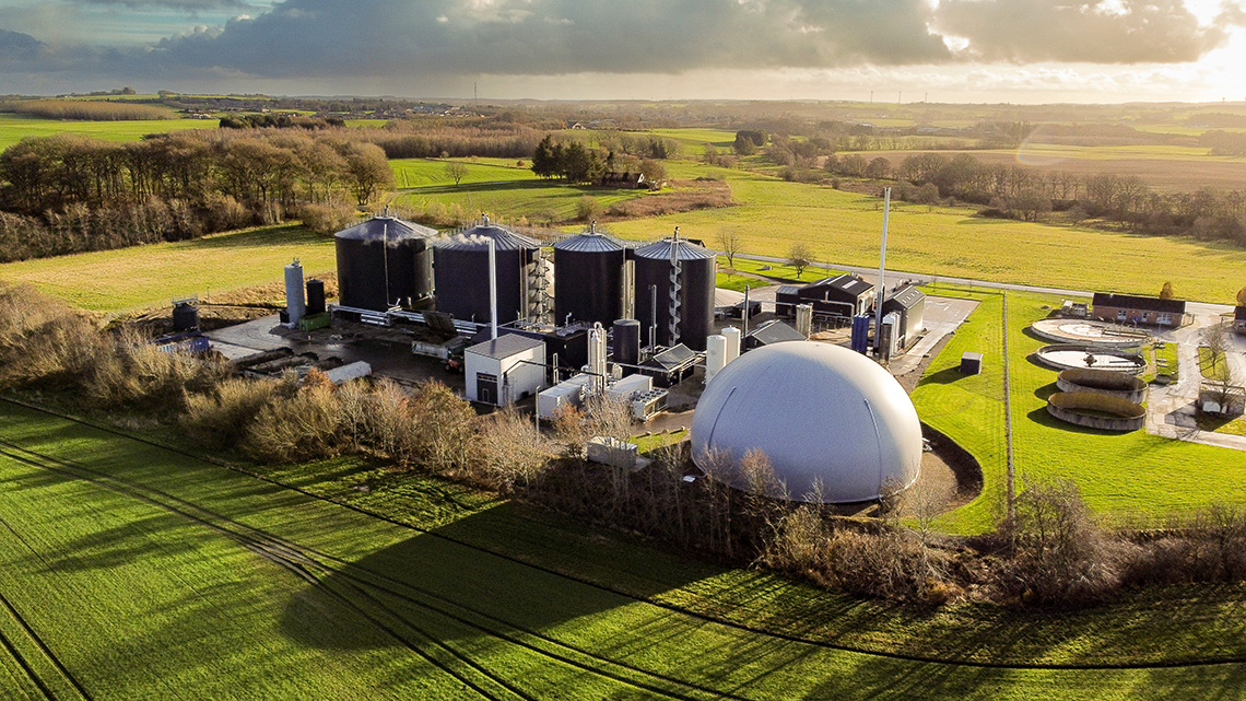Aerial View of Danish Biogas Plant in the Countryside services